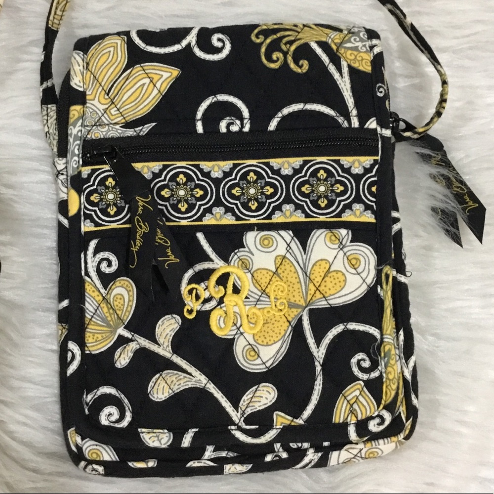Vera Bradley black floral crossbody purse